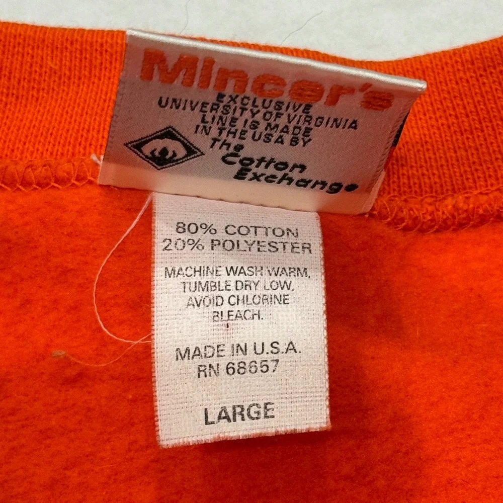Vintage University of Virginia UVA Cavaliers Orange Sweatshirt‎ Crewneck Large